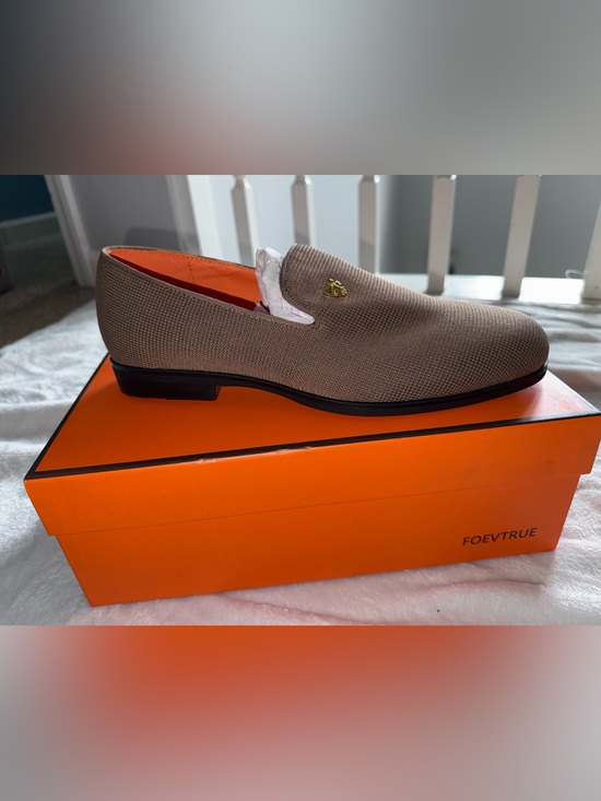 Other - Men's Taupe Knit Loafer with Gold Accent
